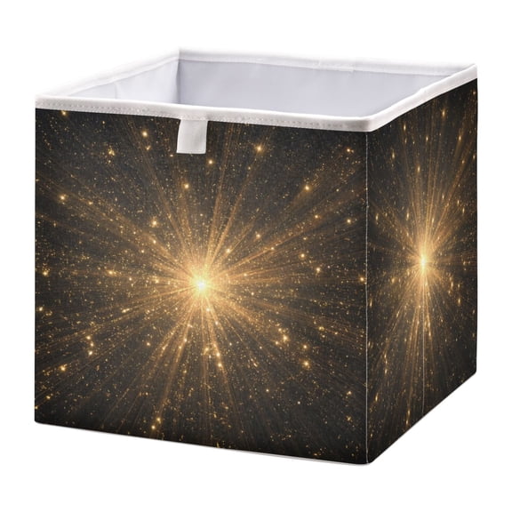 Fabric Open Basket Bins Foldable Storage Basket 2 Size Avliable Light Rays