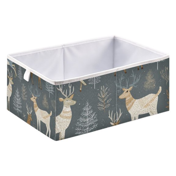 Fabric Open Basket Bins Foldable Storage Basket 2 Size Avliable Line Drawing Of A Deer
