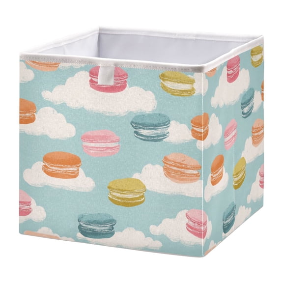 Fabric Open Basket Bins Foldable Storage Basket 2 Size Avliable Macaron