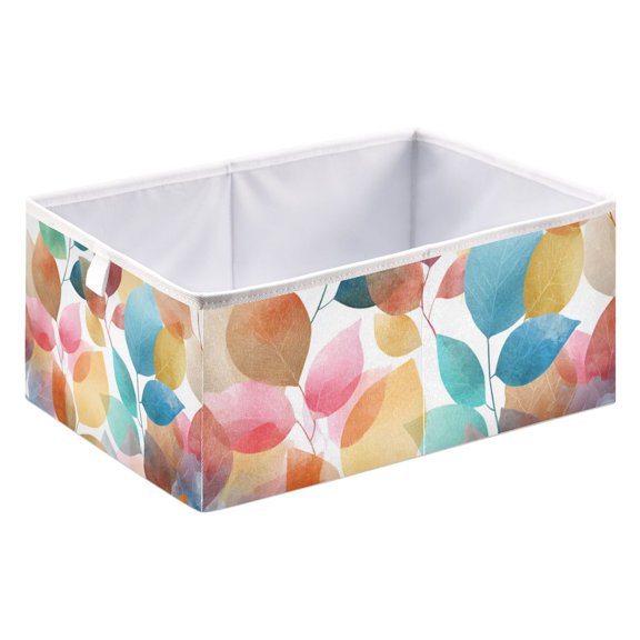 Fabric Open Basket Bins Foldable Storage Basket 2 Size Avliable Soft Color Palette