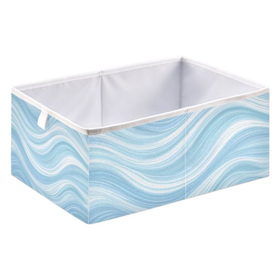 Fabric Open Basket Bins Foldable Storage Basket 2 Size Avliable Wavy Lines Pattern