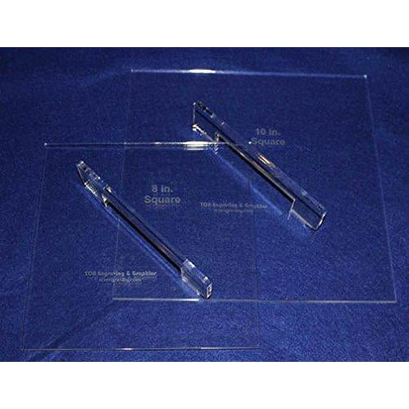 Fabric Origami 2 Piece Set Template 8" & 10" with Handles- Sewing or Quilting ~ 1/4"