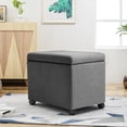 thumbnail image 1 of Fabric Ottoman with File Storage Function / Mobile and Unobtrusive in Small Areas, 1 of 2