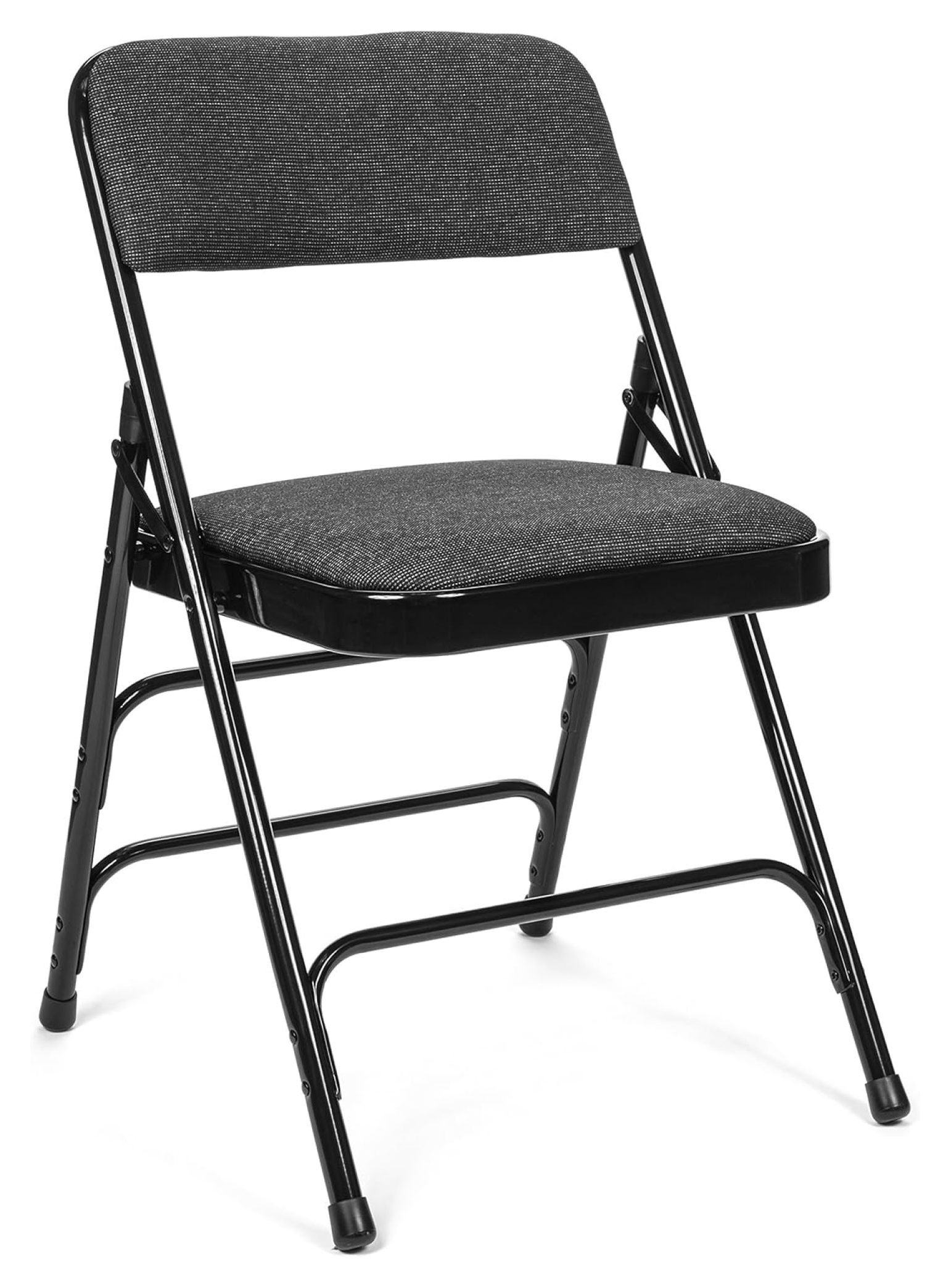 Fabric Padded Folding Chair, Triple Cross Bracing, Quad Hinging, 300 lb