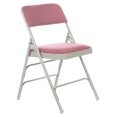 Fabric Padded Folding Chair, Triple Cross Bracing, Quad Hinging, 300 lb