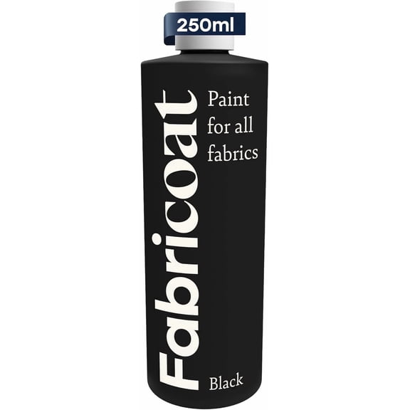 Fabricoat - Fabric Paint for Furniture - 8.5oz / 250ml Black- Restore or Change the Color of Couches, Chairs, Upholstery, Soft Furnishings, Car Interiors, Clothing, & Footwear