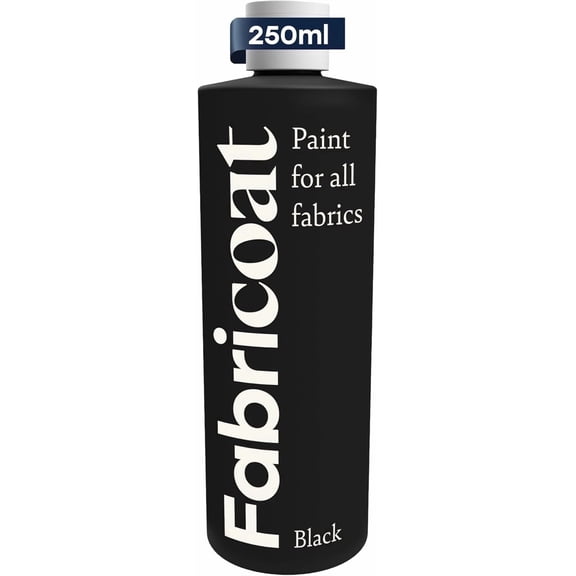 Fabricoat - Fabric Paint for Furniture - 8.5oz / 250ml Black- Restore or Change the Color of Couches, Chairs, Upholstery, Soft Furnishings, Car Interiors, Clothing, & Footwear