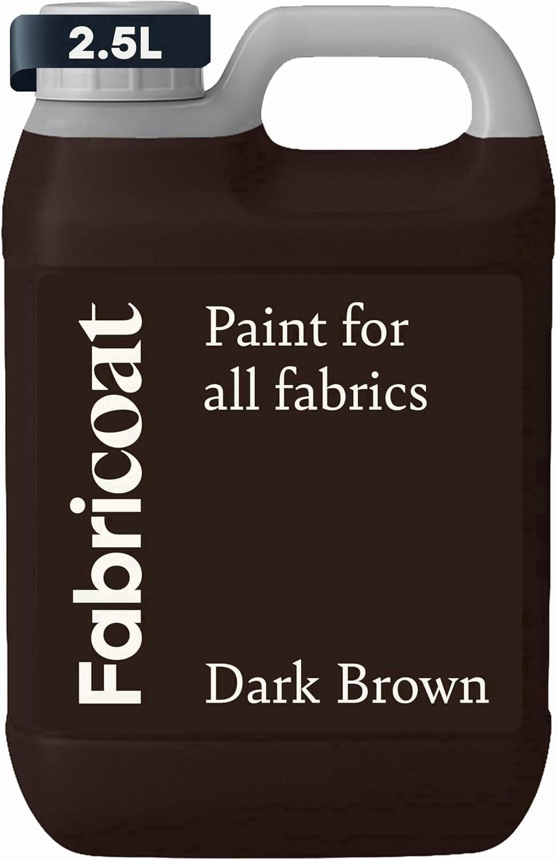 Fabricoat - Fabric Paint for Furniture - 85 oz / 2.5L Dark Brown - Restore or Change the Color of Couches, Chairs, Upholstery, Soft Furnishings, Car Interiors, Clothing, & Footwear