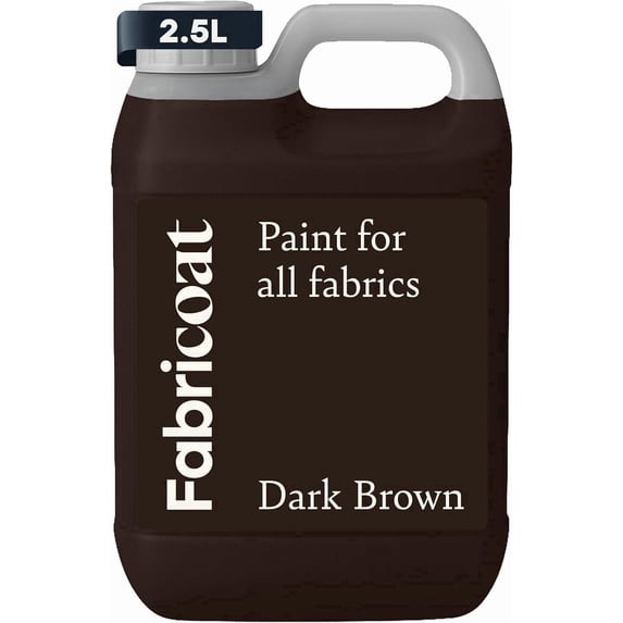 Fabricoat - Fabric Paint for Furniture - 85 oz / 2.5L Dark Brown - Restore or Change the Color of Couches, Chairs, Upholstery, Soft Furnishings, Car Interiors, Clothing, & Footwear