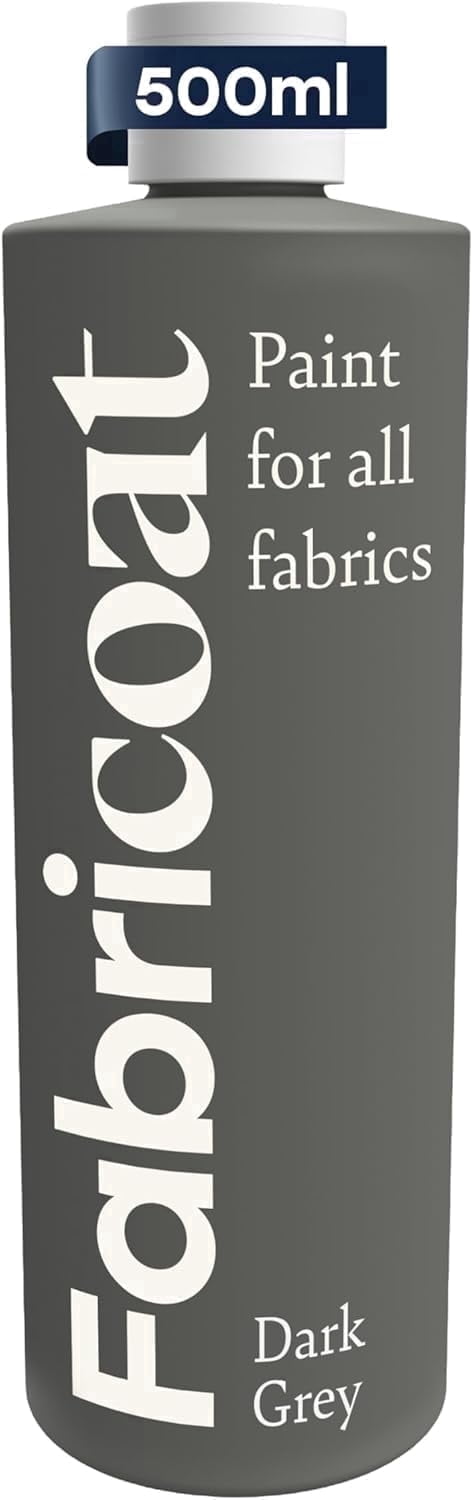 Fabricoat - Fabric Paint for Furniture - 17oz / 500ml Dark Grey - Restore or Change the Color of Couches, Chairs, Upholstery, Soft Furnishings, Car Interiors, Clothing, & Footwear