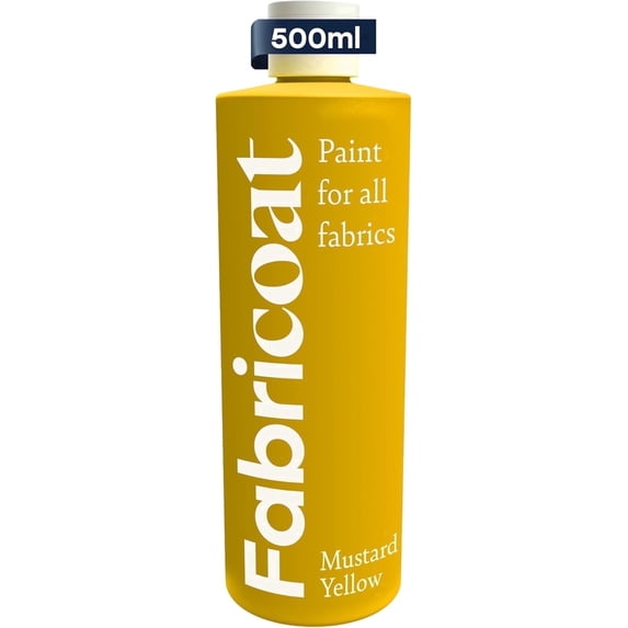 Fabricoat - Fabric Paint for Furniture - 17oz / 500ml Mustard Yellow - Restore or Change the Color of Couches, Chairs, Upholstery, Soft Furnishings, Car Interiors, Clothing, & Footwear