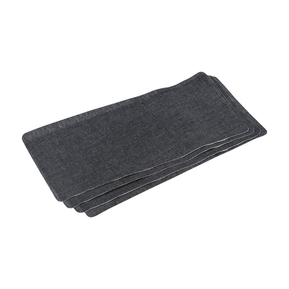 Uxcell Fabric Patch Iron-on Patches Denim Patches Black 11"x5" for Clothes, Pants, Bags Hole pack of 4
