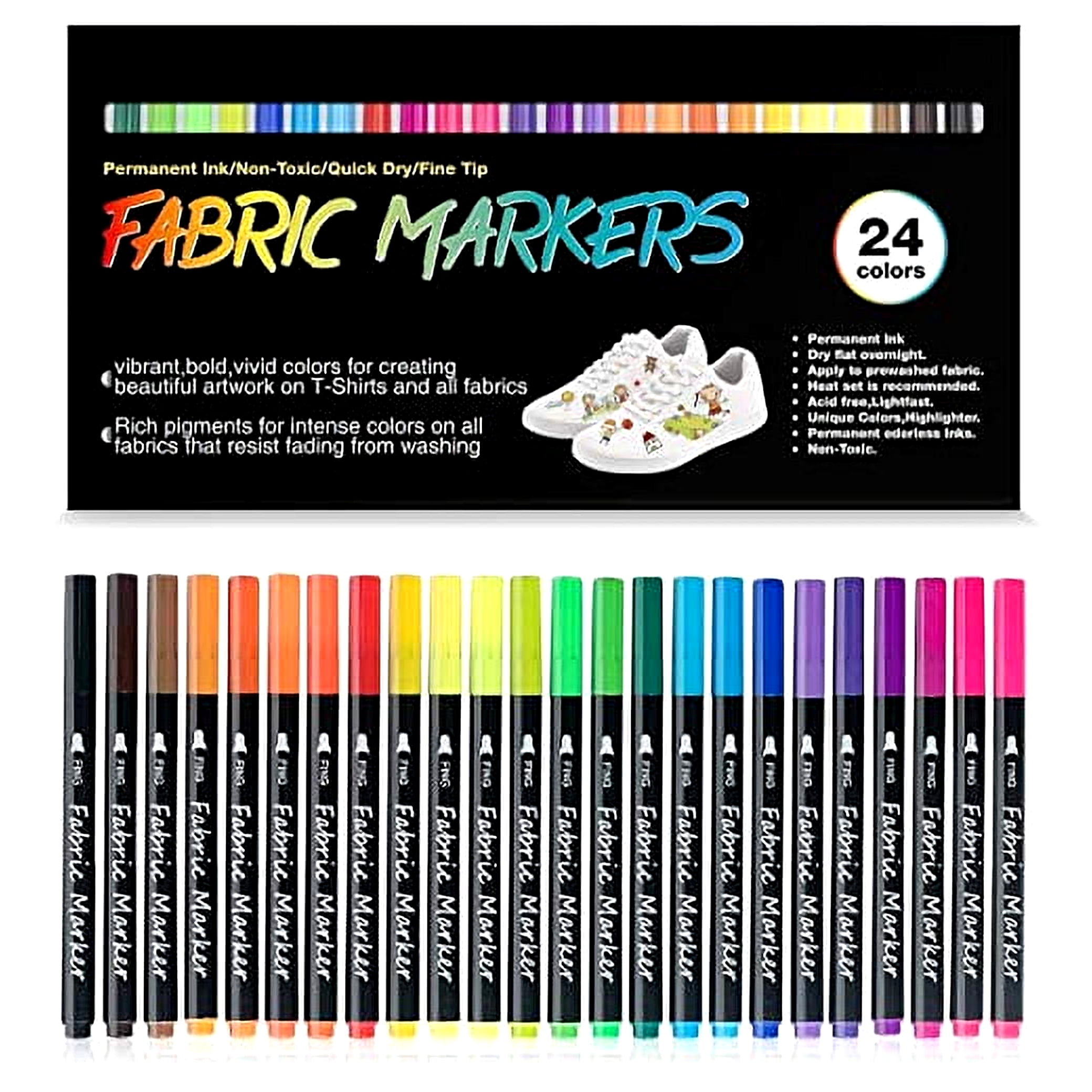 Fabric Pens Permanent No Bleed DAPAWIN Shirt Markers Fabric Markers for T Shirts Markers for Shoes Fabric Permanent Markers Fabric Paint Markers for Clothes Permanent Markers for Fabric