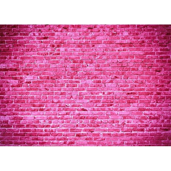 Fabric Pink Brick Backdrop for Photography Hot Pink Brick Wall Backdrop Background for Girls Lady Women Portrait Photo Shoot Birthday Cake Table Decorations Video Studio Booth Props