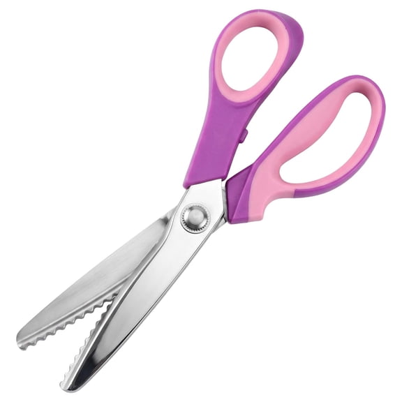 Fabric Pinking Shears - 5mm Serrated Scalloped Stainless Steel Professional Sewing Scissors for Leather,Tailoring,Paper Crafts