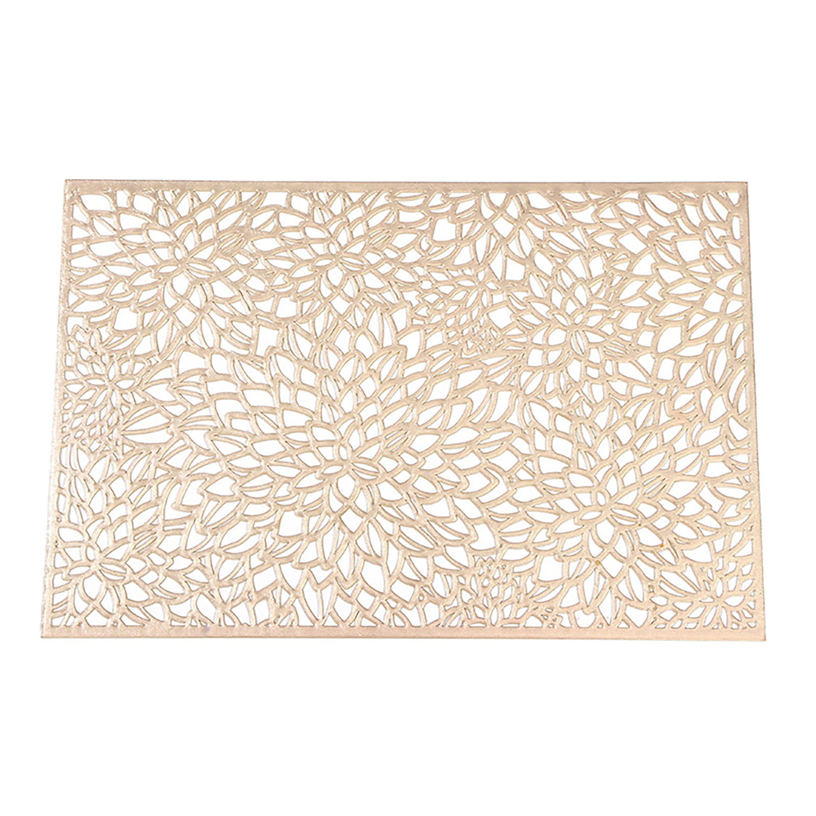 Fabric Place Mats for Dinner Table Fashion Hollowed Out Flower Bronzing