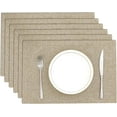thumbnail image 1 of Fabric Placemats Set of 6 Machine Washable Thickened Cloth Table Placemats Heat Resistant Non Slip Table Mats Double Layer Place Mats, Beige, 1 of 6
