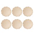 Fabric Placemats Set of 6, Scalloped Irregular Dining Mats with Woven ...