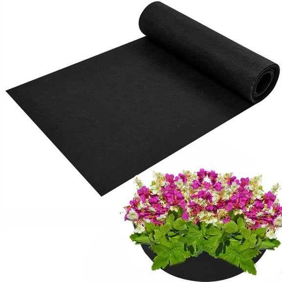 Fabric Planter Liner,Bexkou 12x80 Inch Non Woven Plant Felt Liner,Black Coco Liners,Alternative Coconut Basket Liner, Replacement Felt Liner for Planter Hanging Flower Basket Window Box