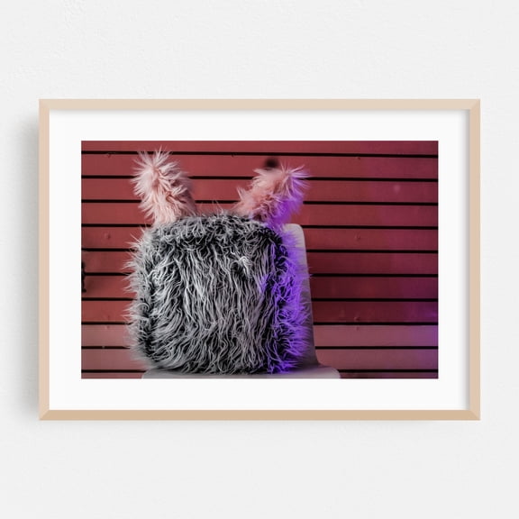 Fabric Play - Manhattan New York Photography Abstract Whimsical Modern Art Pastel Surrealism Oak Framed Wall Art Print 12 x 18 inches