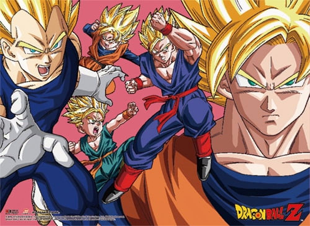 Fabric Poster Dragon Ball Z Saiyan Group Wall Art Licensed ge79411