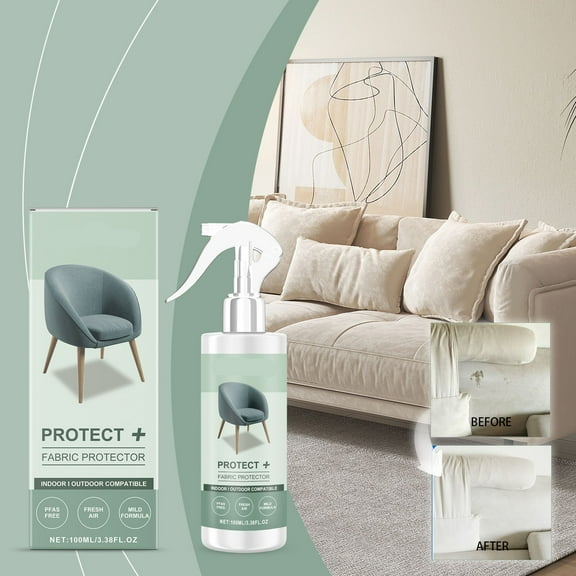 Fabric Protector Spray 100ml Water Stain Repellent Barrier Sofa Carpet Curtain Protection Transparent Finish Quick Dry