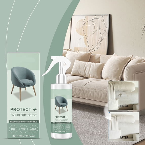Fabric Protector Spray for Sofa Carpet Upholstery Waterproof Stain Repellent 100ml Invisible Shield Quick Drying Non-Toxic Safe for All Fabrics