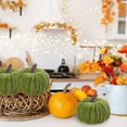 thumbnail image 1 of Fabric Pumpkin Ornament, Velvet Fall Tabletop Decor, Thanksgiving Harvest Decoration, Small Pumpkin Accent For Tiered Tray Mantel Shelf Dining Table Home Holiday Decor, 1 of 6