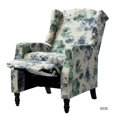 thumbnail image 1 of Fabric Push Back Recliner, Tina's Home Wide Armrest Wingback Wood Legs Living Room Theater Floral, 1 of 7