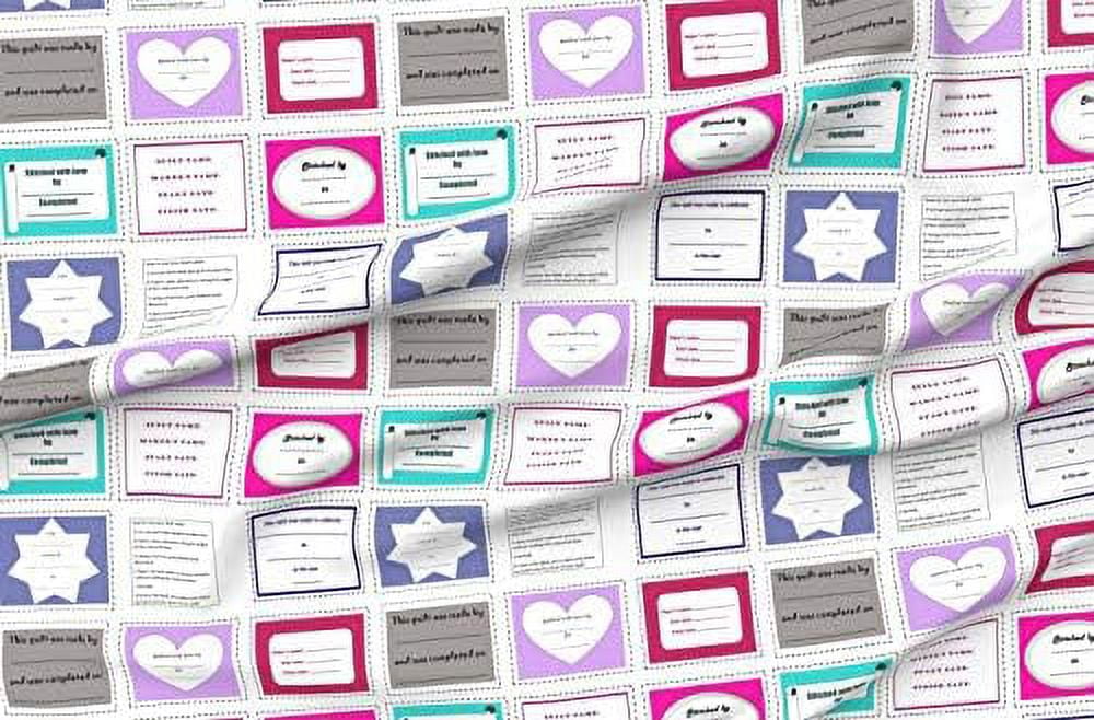 Fabric Quilt Label Out Sewing Printed On Petal Signature Cotton