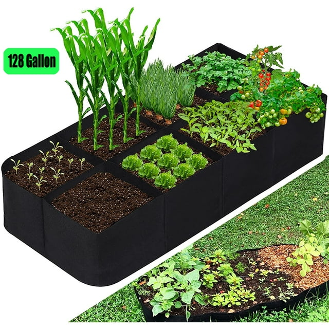 Fifth Quarter 3x6FT Fabric Raised Garden Bed, 128 Gallon 8 Grids Plant