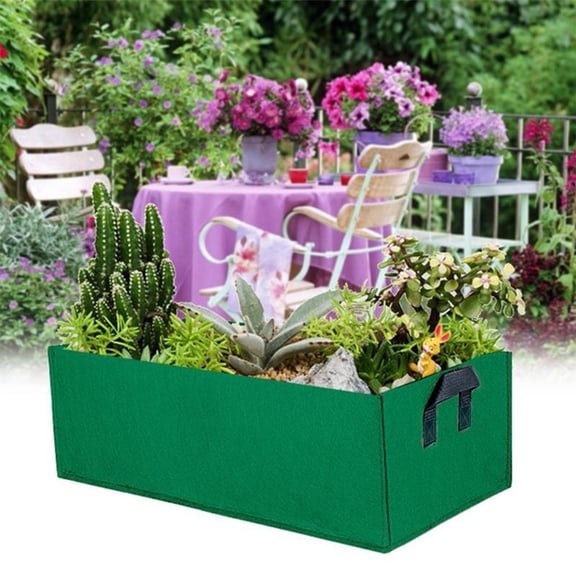 Fabric Raised Garden Bed 23.6x11.8x7.9 Inch Breathable Planting Bag Vegetables Herbs Flowers Portable Grow Bag Indoor Outdoor Gardening Aeration Fabric Container with Excellent Drainage