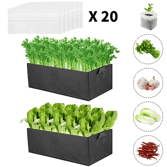 2 Pack Fabric Raised Garden Bed,Large Garden Grow Bags Rectangle Breathable Planting Containers for Growing Herbs,Flowers and Vegetables(41247.9in),Black