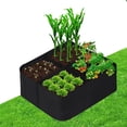 thumbnail image 1 of Fabric Raised Garden Bed, Square Plant Grow Bags, Rectangular Planting Container, 4 Grids Black 30 Gal. (1-Piece), 1 of 3
