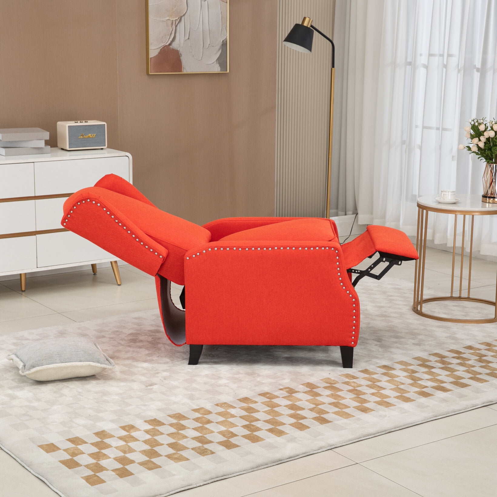 Fabric Recliner Chair, Adjustable Reclining Sofa, Home Theater Single Modern Living Room