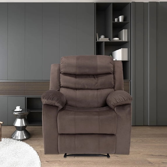 Fabric Recliner Sofa Chair with Heating and Vibration Massage Function,Brown