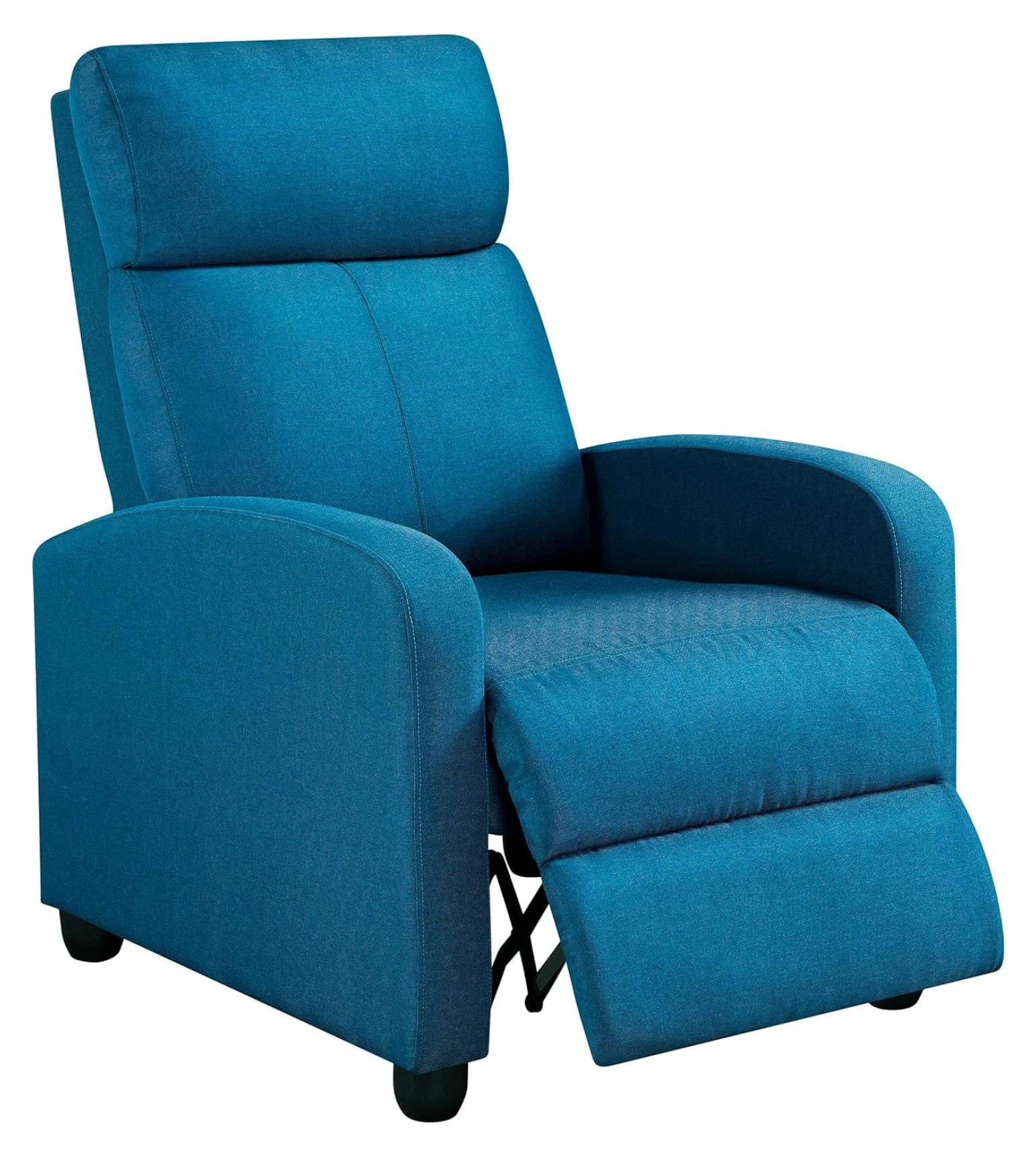 Fabric Recliner Sofa Push Back Recliner Chair Adjustable Modern Single Reclining Chair Upholstered Sofa with Pocket Spring Living Room Bedroom Home Theater Blue Walmart