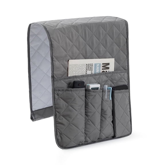Fabric Remote Control Storage Bag in Grey for Sofa and Bedside Organization