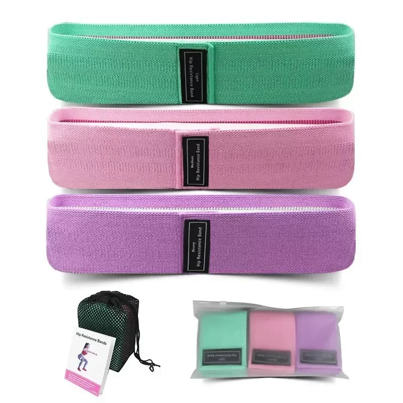 Fabric Resistance Bands, Elastic Glute Hip Thigh Workout Loop Bands for Squat, Yoga and Gym