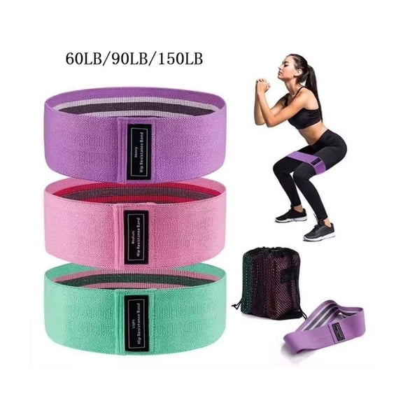 Fabric Resistance Bands Set 3PCS, Hip Booty Loop Bands for Glute Activation, Squat and Lower Body Workout Training