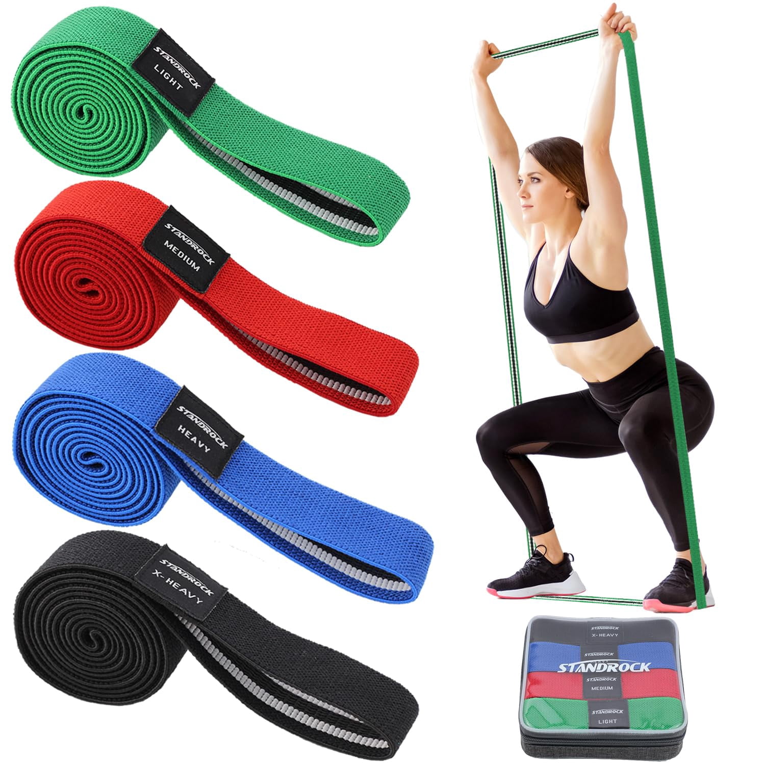 Fabric Resistance Bands for Working Out, 3 and 4 Levels Booty Bands Long Resistance Bands for Women and Men | Elastic Bands for Exercise Bands Resistance Workout Bands Resistance