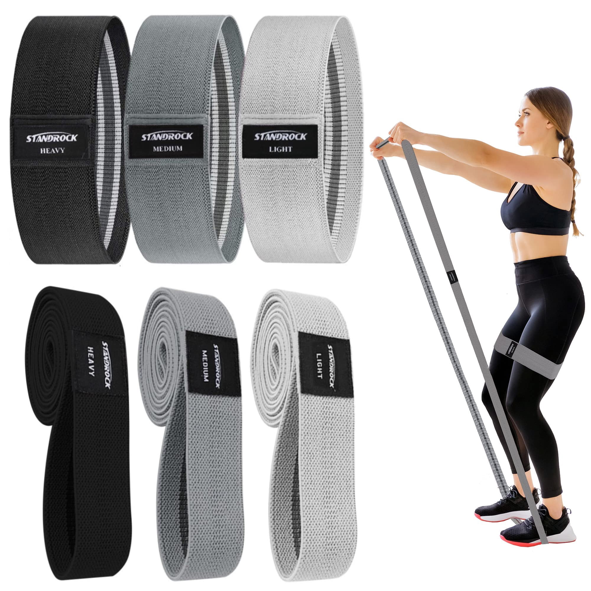 Fabric Resistance Bands for Working Out, 3 and 4 Levels Booty Bands Long Resistance Bands for Women and Men | Elastic Bands for Exercise Bands Resistance Workout Bands Resistance