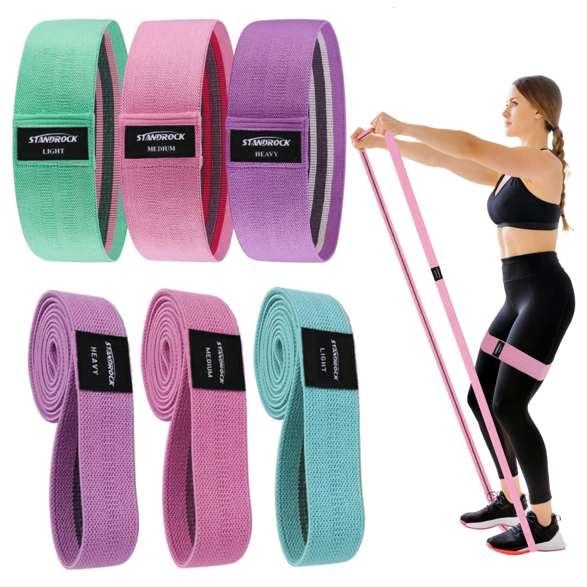 Fabric Resistance Bands for Working Out, 3 and 4 Levels Booty Bands Long Resistance Bands for Women and Men | Elastic Bands for Exercise Bands Resistance Workout Bands Resistance