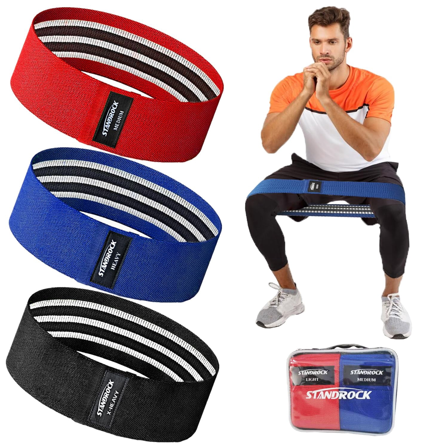 Fabric Resistance Bands for Working Out, 3 and 4 Levels Booty Bands Long Resistance Bands for Women and Men | Elastic Bands for Exercise Bands Resistance Workout Bands Resistance