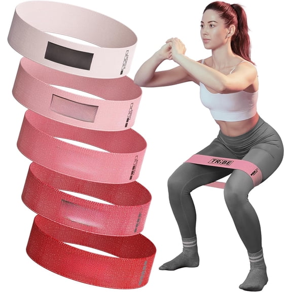 Fabric Resistance Bands for Glutes & | 5 Fabric Workout Bands Set | Thick Booty Bands for Squats, Lunges, , Physical & Workouts