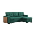 thumbnail image 1 of Fabric Reversible Modern Side Compartment Sleeper Sectional Sofa Bed-Green, 1 of 19