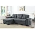 thumbnail image 1 of Fabric Reversible Sleeper Couch Sectional Sofa with Storage Chaise Cup Holder 2 USB Ports and Pockets, L Shape Sofa Corner Sofa with Pull-out Bed, Reversible Storage Chaise for Living Room Bedr, 1 of 9