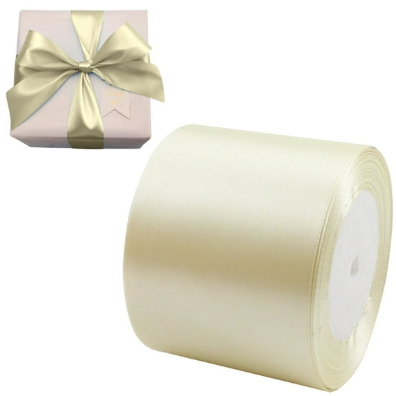 Fabric Ribbons, Crafts Ribbons, Beige Wide Ribbon, DIY Crafts Ribbon, 3.14x866Inch Gift Wrapping Ribbon, Wedding Chair Decor Ribbon, Handmade Bows Flower Bouquets Ribbon