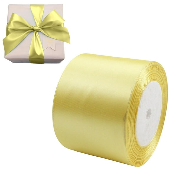 Fabric Ribbons, Crafts Ribbons, Gold Wide Ribbon, DIY Crafts Ribbon, 3.14x866Inch Gift Wrapping Ribbon, Wedding Chair Decor Ribbon, Handmade Bows Flower Bouquets Ribbon