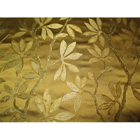 Fabric Robert Allen Beacon Hill Summer Leaves Caper 100% Silk Drapery HH43